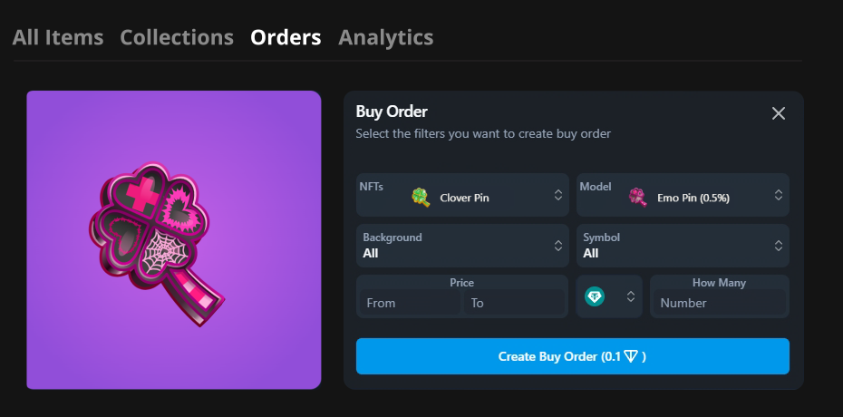 Limit orders UI